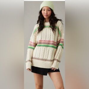 American Eagle Fair Isle Multicolor Knit Sweater